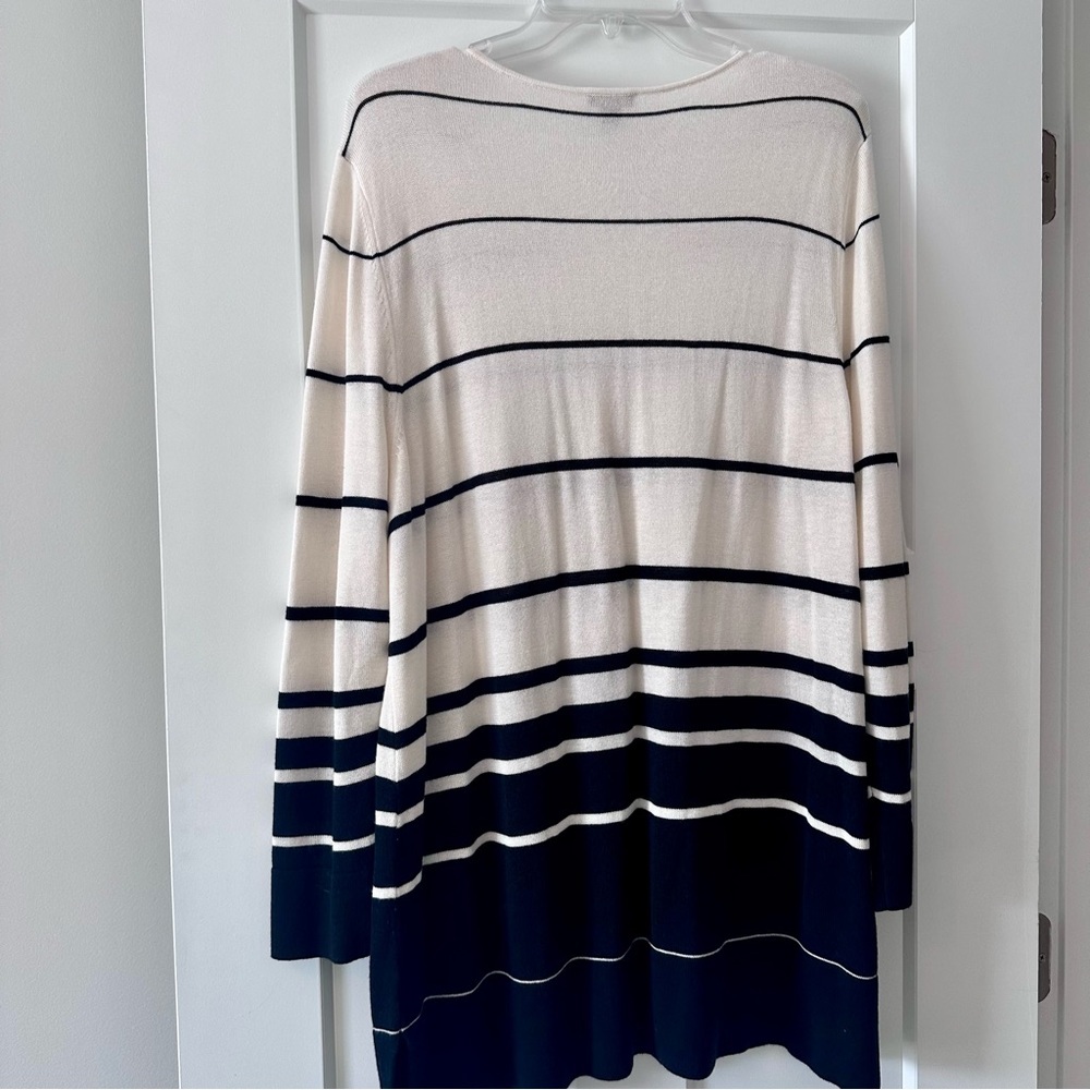 J.Jill Black White Striped Tunic Sweater Long Sleeve Wool Blend Size XL - Picture 7 of 7